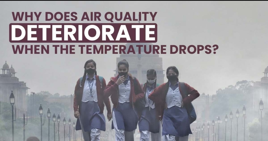 Why does air quality deteriorate when the temperature drops?