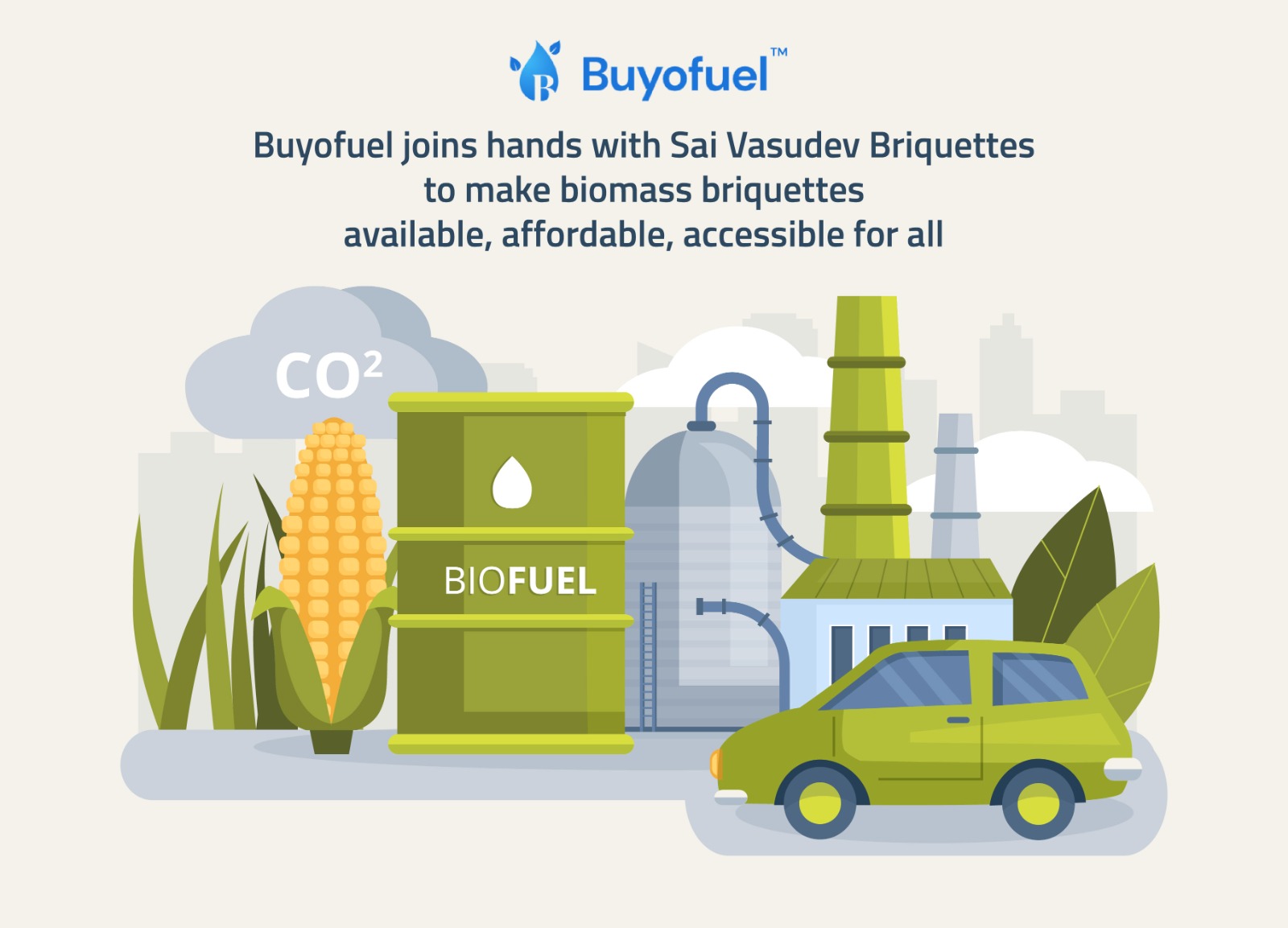 Buyofuel joins hands with Sai Vasudev Briquettes to make biomass briquettes available, affordable, accessible for all